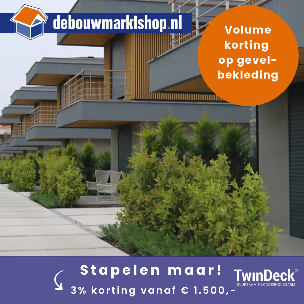 TwinDeck Gevelbekleding Rhombus A400 Grijs